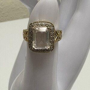 Elegant White Morganite Gold Ring